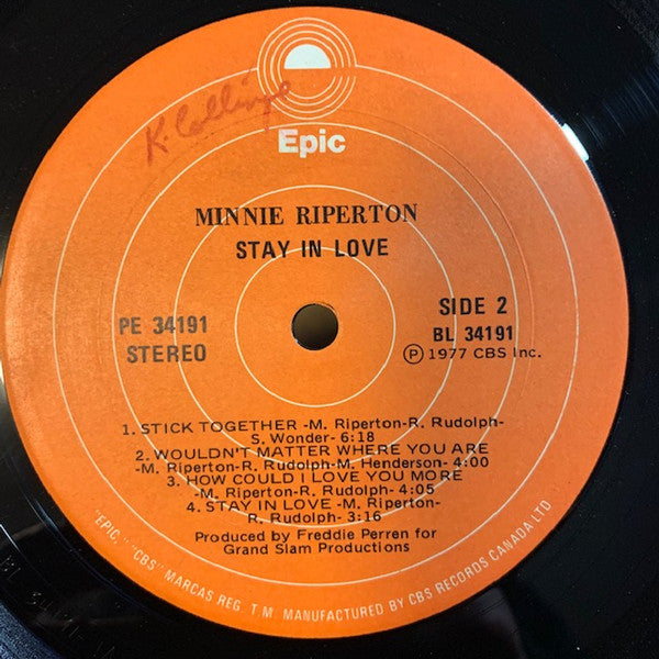 Minnie Riperton : Stay In Love : A Romantic Fantasy Set to Music (LP, Album)
