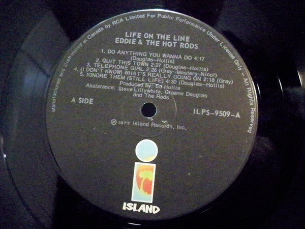 Eddie And The Hot Rods : Life On The Line (LP, Album, Gat)