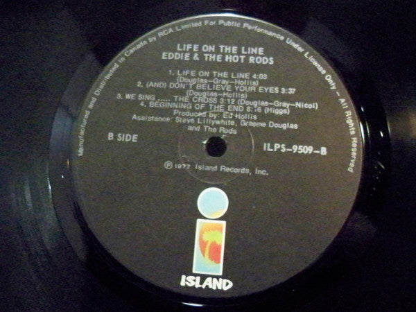 Eddie And The Hot Rods : Life On The Line (LP, Album, Gat)