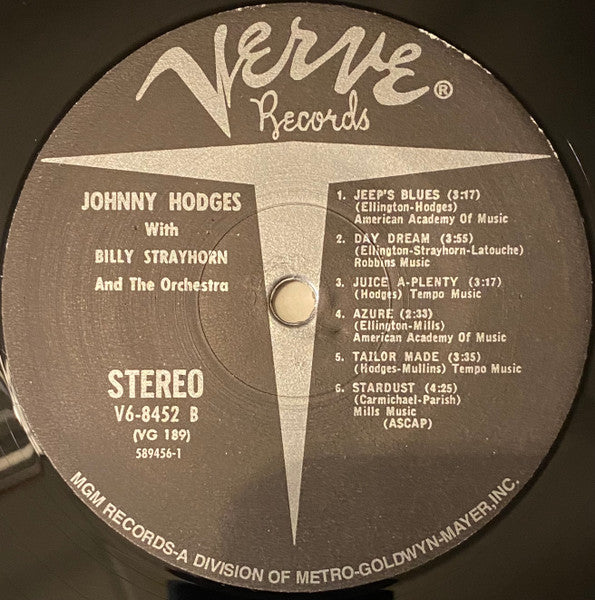 Johnny Hodges With Billy Strayhorn : Johnny Hodges With Billy Strayhorn And The Orchestra (LP, Album, RE, RM, 180)