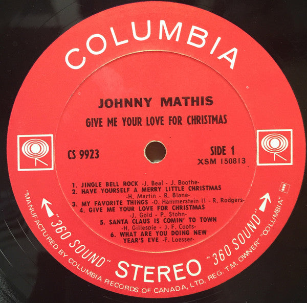 Johnny Mathis : Give Me Your Love For Christmas (LP, Album)