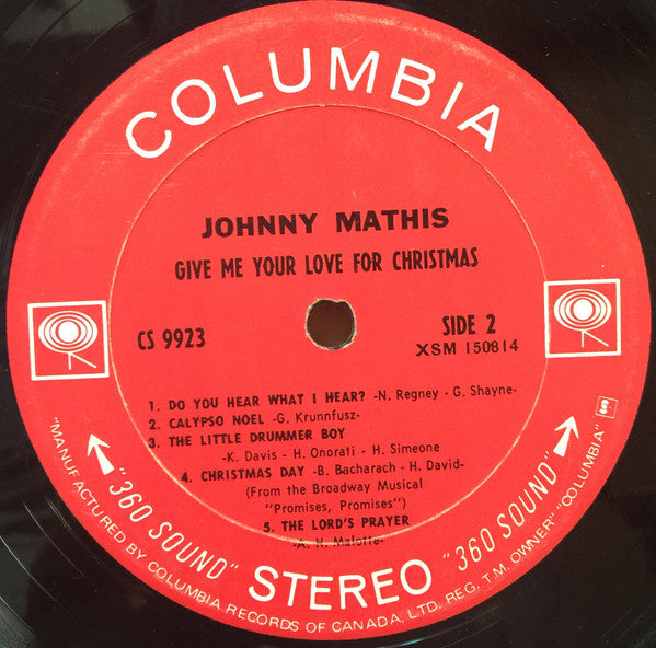 Johnny Mathis : Give Me Your Love For Christmas (LP, Album)