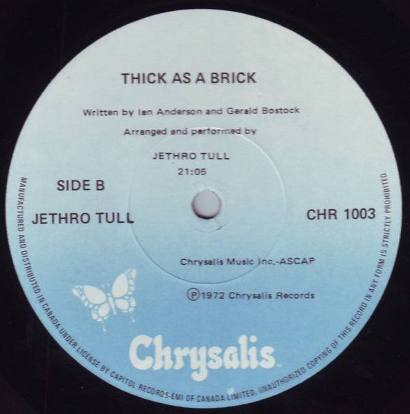 Jethro Tull : Thick As A Brick (LP, Album, RE, Gat)