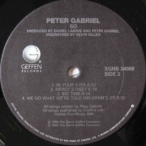 Peter Gabriel : So (LP, Album, Don)