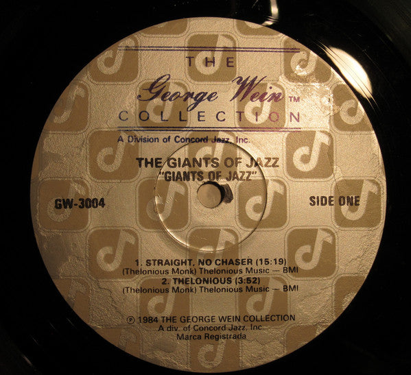 Dizzy Gillespie, Thelonious Monk, Kai Winding, Sonny Stitt, Art Blakey, Al McKibbon : Giants Of Jazz (LP, Album, Promo)