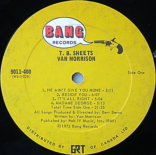 Van Morrison : T.B. Sheets (LP, Album, Gat)
