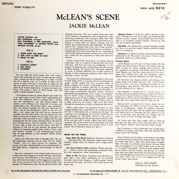 Jackie McLean : McLean's Scene (LP, Album, Mono, RE)