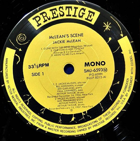 Jackie McLean : McLean's Scene (LP, Album, Mono, RE)