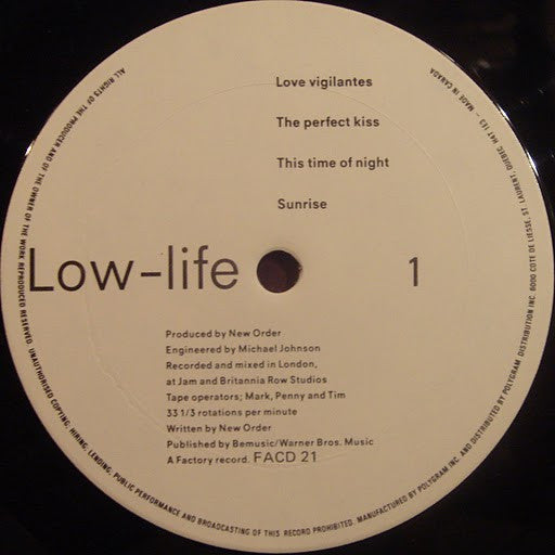New Order : Low-life (LP, Album)