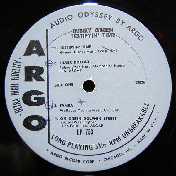 Bunky Green : Testifyin' Time (LP, Mono)
