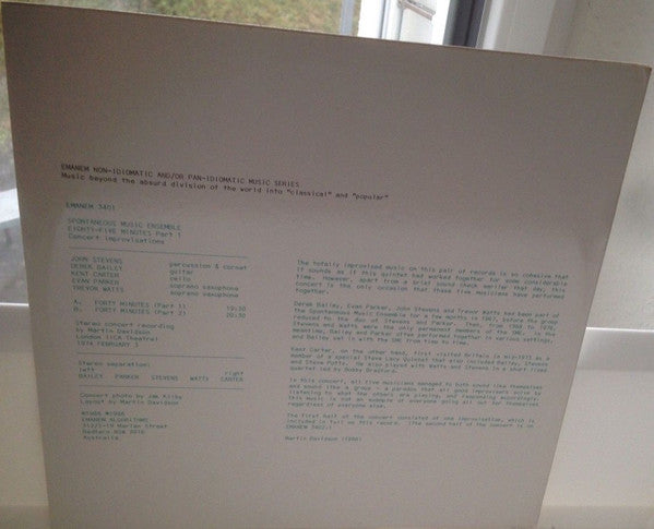 Spontaneous Music Ensemble : Eighty-five Minutes Part 1 (LP)