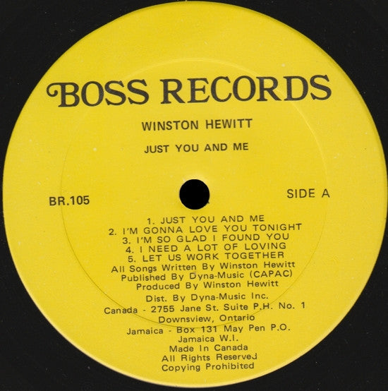 Winston Hewitt : Just You And Me (LP)