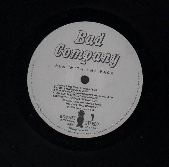 Bad Company (3) : Run With The Pack (LP, Album, Gat)