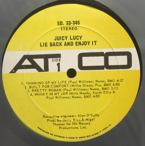Juicy Lucy : Lie Back And Enjoy It (LP, Album)