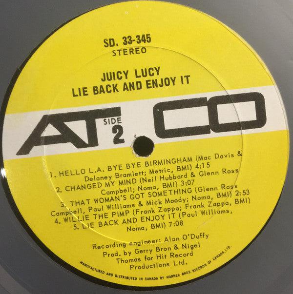 Juicy Lucy : Lie Back And Enjoy It (LP, Album)