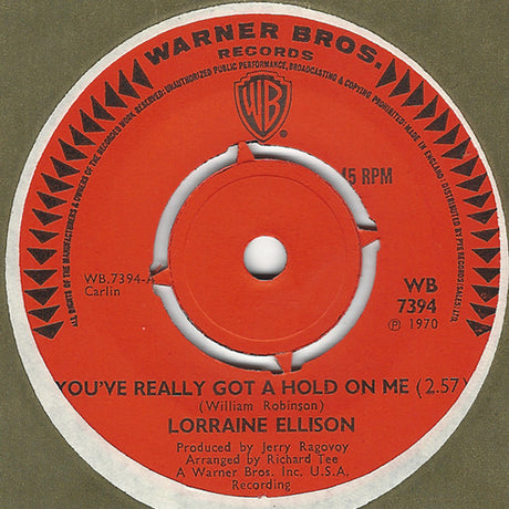 Lorraine Ellison : You've Really Got A Hold On Me  (7", Single)