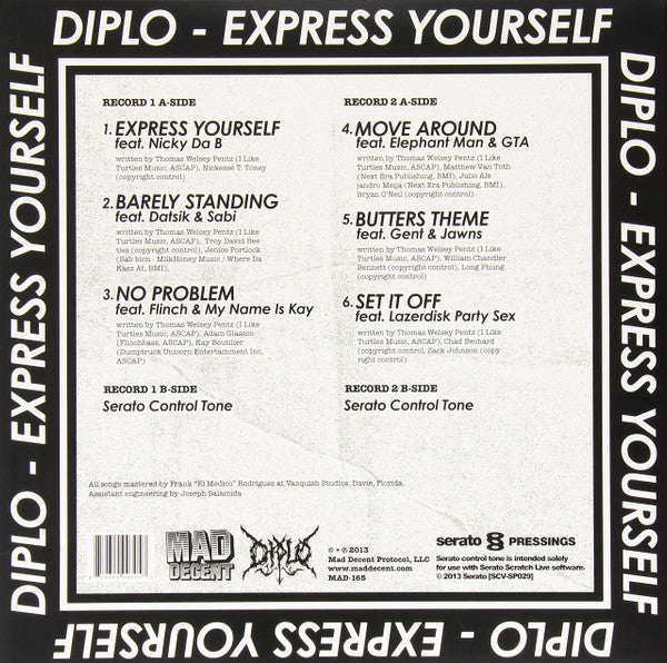 Diplo : Express Yourself (2x12", EP, Ltd, Red)