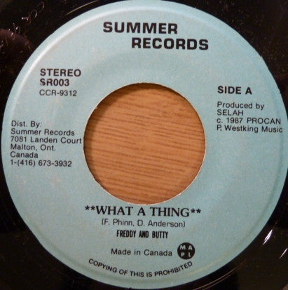 Freddy And Butty : What A Thing (7")