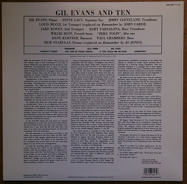 Gil Evans : Gil Evans & Ten (LP, Album, Mono, RE, RM)