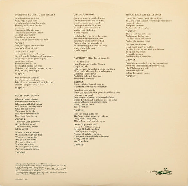 Steely Dan : Katy Lied (LP, Album, San)
