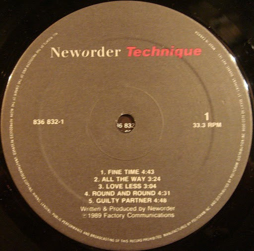 New Order : Technique (LP, Album)