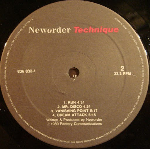 New Order : Technique (LP, Album)