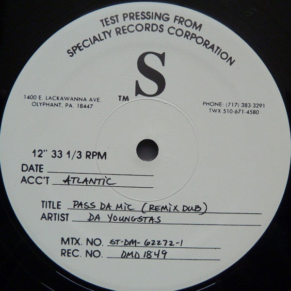 Da Youngsta's : Pass Da Mic (Remix) (12", TP)