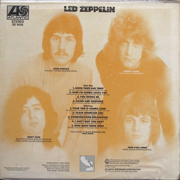 Led Zeppelin : Led Zeppelin (LP, Album, Club, RE, Pre)