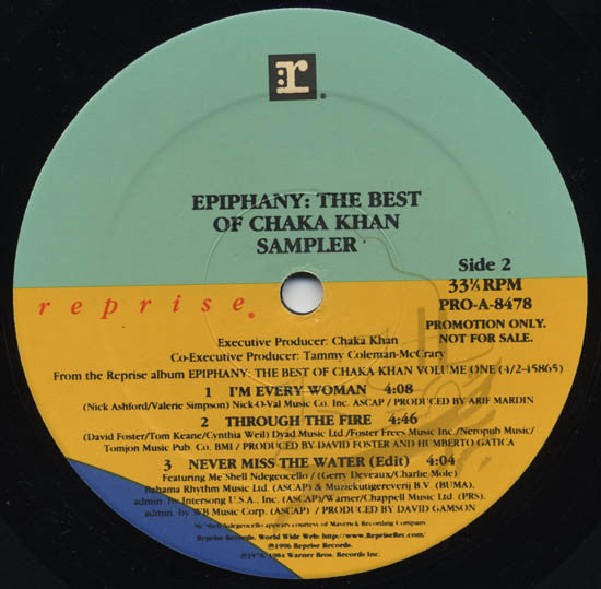 Chaka Khan : Epiphany: The Best Of Chaka Khan Sampler (12", Comp, Promo)