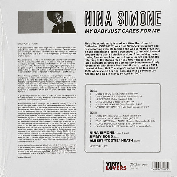 Nina Simone : My Baby Just Cares For Me (LP, Album, Ltd, RE, RM, 180)