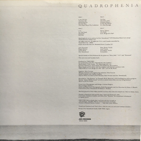 The Who : Quadrophenia (2xLP, Album, RP, Gat)