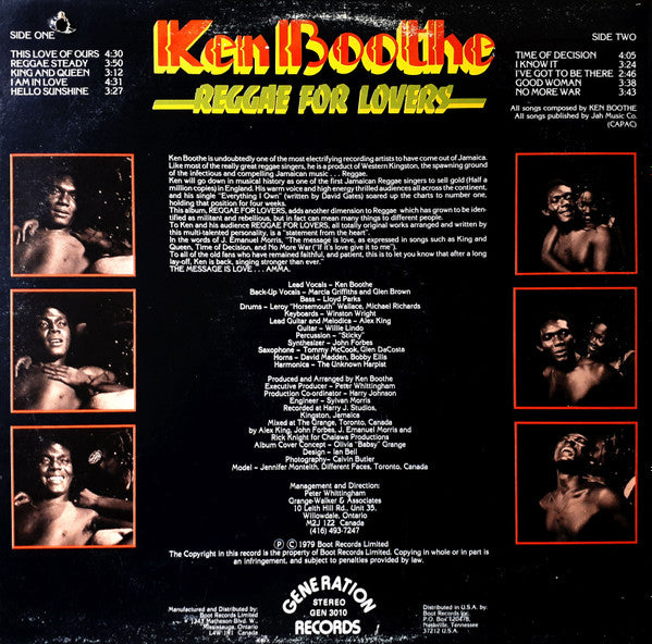 Ken Boothe : Reggae For Lovers (LP, Album)