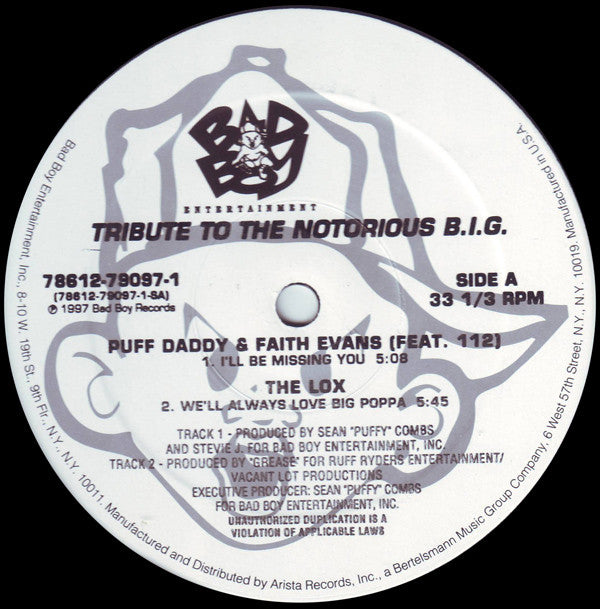 Puff Daddy & Faith Evans / 112 / The Lox : Tribute To The Notorious B.I.G. (12")