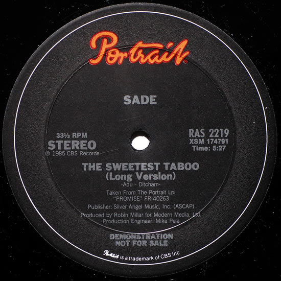 Sade : The Sweetest Taboo (12", Promo)