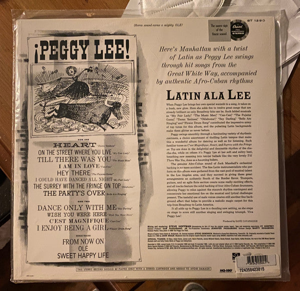 Peggy Lee : Latin Ala Lee! (LP, Ltd, RE, RM, 180)