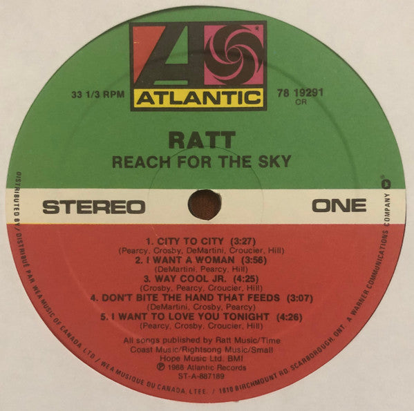 Ratt : Reach For The Sky (LP, Album)