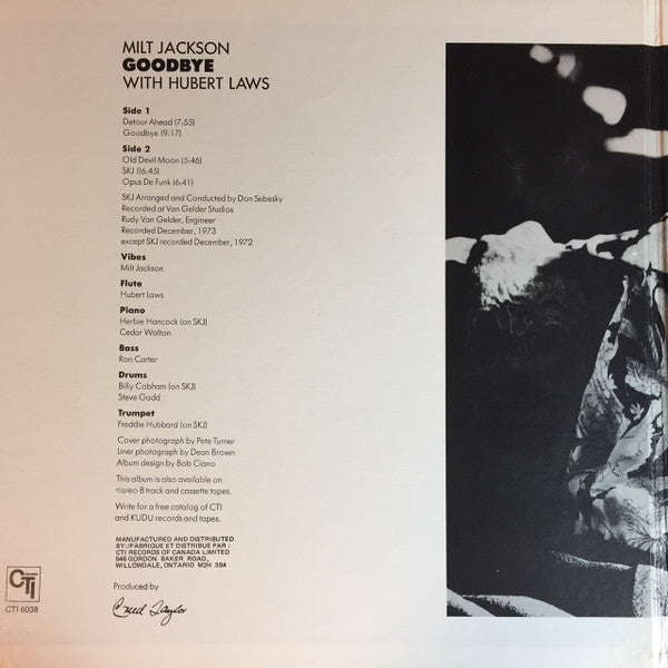 Milt Jackson With Hubert Laws : Goodbye (LP, Album)