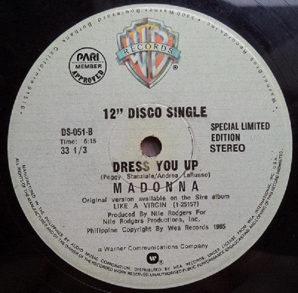 Madonna : Dress You Up (12", Maxi, Ltd, S/Edition)