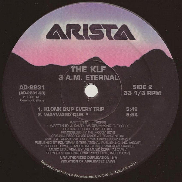The KLF : 3 A.M. Eternal (Live At The S.S.L.) (12", Single)