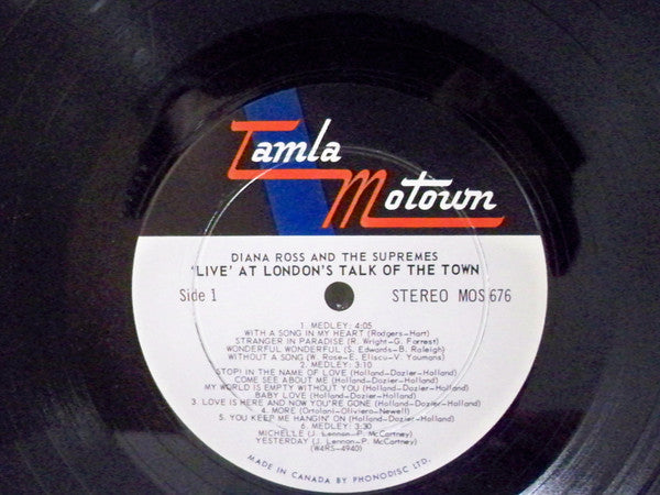 The Supremes : 'Live' At London's Talk Of The Town (LP, Album)