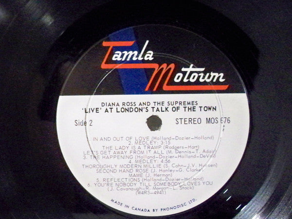 The Supremes : 'Live' At London's Talk Of The Town (LP, Album)