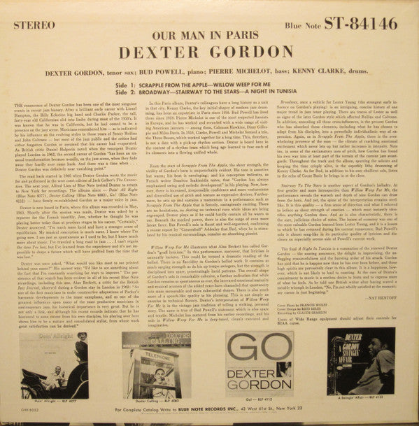 Dexter Gordon : Our Man In Paris (LP, Album, RE)