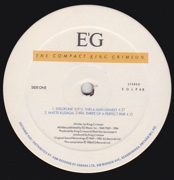 King Crimson : The Compact King Crimson (2xLP, Comp, Gat)