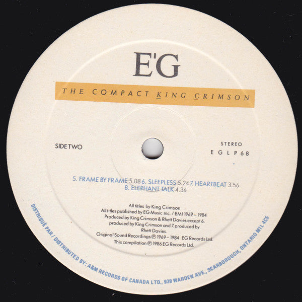King Crimson : The Compact King Crimson (2xLP, Comp, Gat)