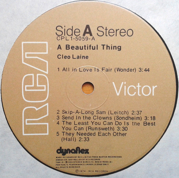 Cleo Laine : A Beautiful Thing (LP, Album)