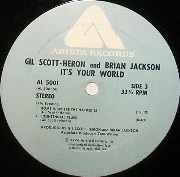 Gil Scott-Heron & Brian Jackson : It's Your World (2xLP, Album, Wad)