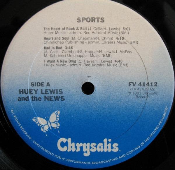 Huey Lewis & The News : Sports (LP, Album, Car)