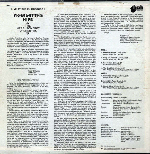 The Herb Pomeroy Orchestra : Pramlatta's Hips (Live At The El Morocco!) (LP, Album)