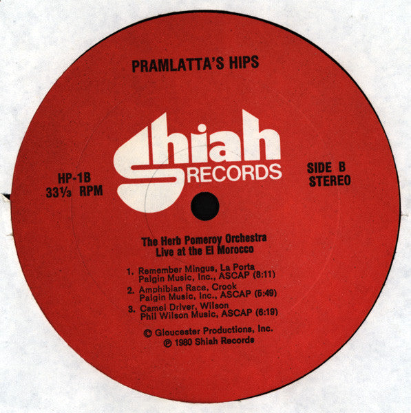 The Herb Pomeroy Orchestra : Pramlatta's Hips (Live At The El Morocco!) (LP, Album)
