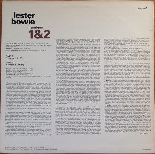 Lester Bowie : Numbers 1&2 (LP, Album, RE)